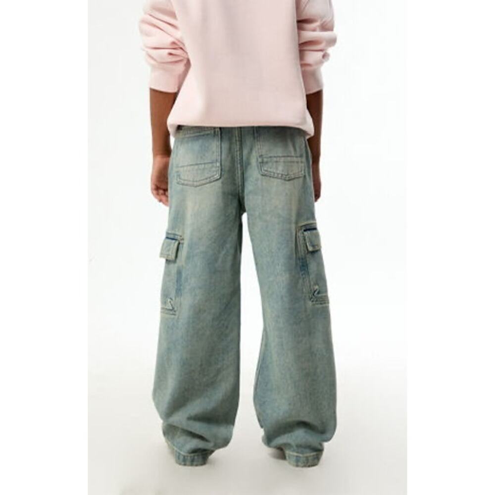Pacsun Baggy Jeans Cargo Light Blue Tint Size 36